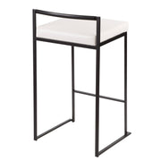 Lumi Source Fuji contemporary stackable counter stool set with sleek modern design and wooden legs, shown in a stylish dining setting.