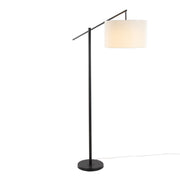 Lumi Source Casper contemporary floor lamp with a sleek, modern design and a metal stand in a stylish living room setting.