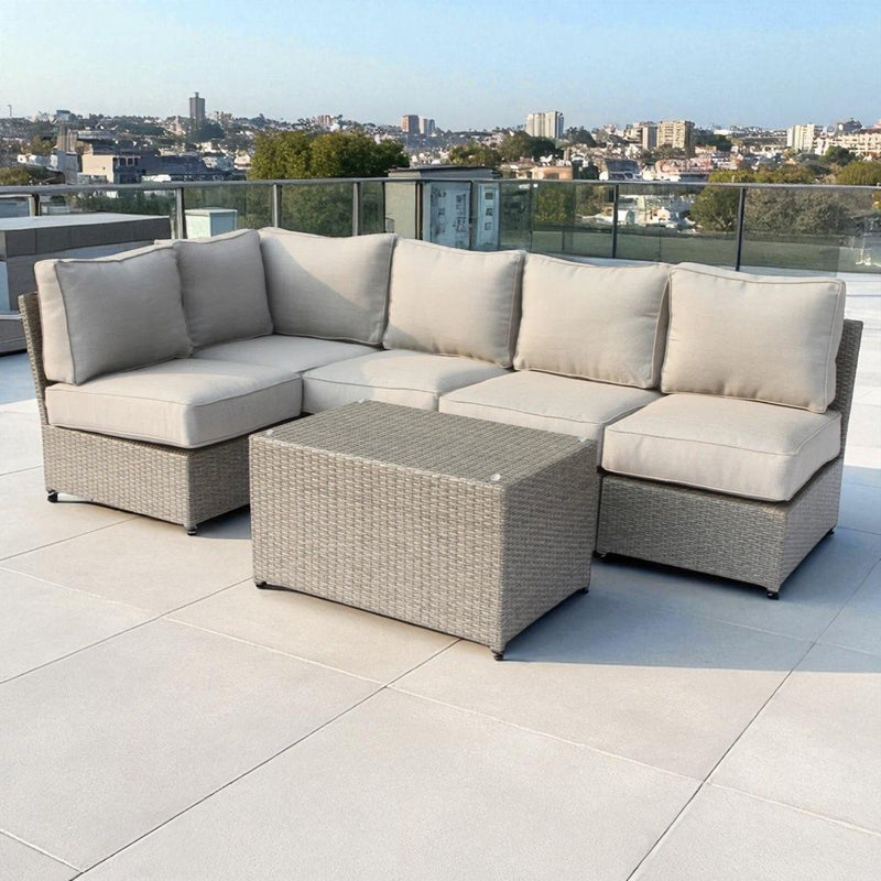 Comfortable Modern Patio Rattan Sectional Set With Cushions - R&R Furniture Gallery (Fountain Valley, CA)