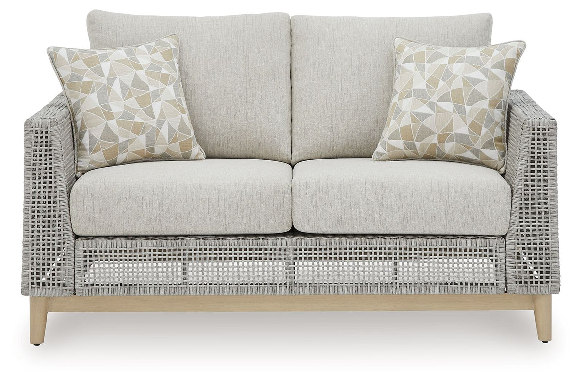 Seton Creek - Loveseat With Cushion - Gray - R&R Furniture Gallery (Fountain Valley, CA)