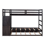 DreamHaus bunk bed with staircase and trundle, featuring sturdy wooden frames, safety rails, and a space-saving design.