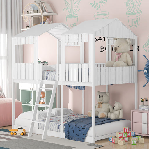 Bunk Bed With Roof, Window, Guardrail, Ladder - R&R Furniture Gallery (Fountain Valley, CA)