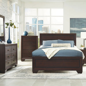 Harrison - Queen Panel Bed - Dark Brown