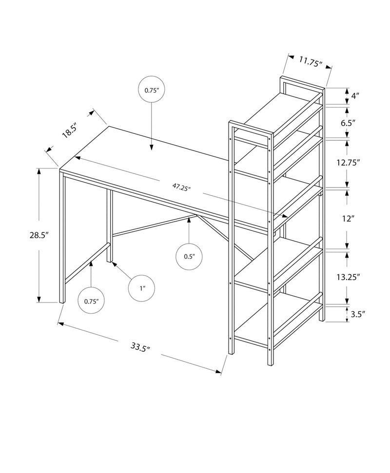Computer Desk For Home Office, Laptop Storage Shelves - R&R Furniture Gallery (Fountain Valley, CA)