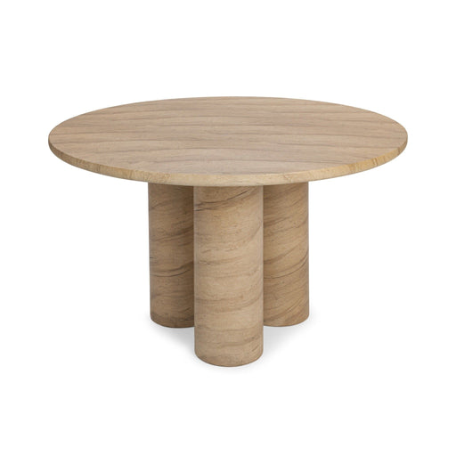 Niva - 47" Outdoor Round Dining Table - Beige - R&R Furniture Gallery (Fountain Valley, CA)