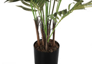 47" Tall, Artificial Plant, Areca Palm Tree, Indoor, Faux, Fake, Floor, Greenery, Potted, Real Touch, Decorative - Green / Black - R&R Furniture Gallery (Fountain Valley, CA)