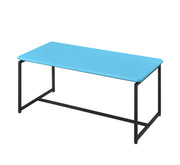 Set of three Lilola Home GT carbon fiber wrap coffee table and end tables with sleek black finish and modern design.