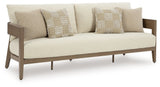 Serene Bay - Sofa With Cushion - Dark Brown / White - R&R Furniture Gallery (Fountain Valley, CA)