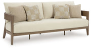 Serene Bay - Sofa With Cushion - Dark Brown / White - R&R Furniture Gallery (Fountain Valley, CA)