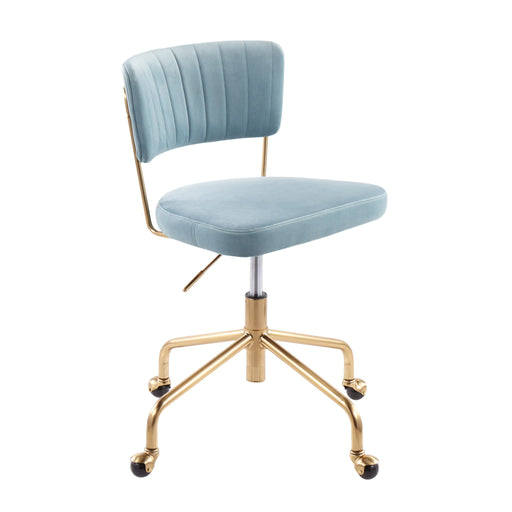 Lumi Source Tania contemporary task desk chair with black cushioned seat and adjustable height for modern office use.