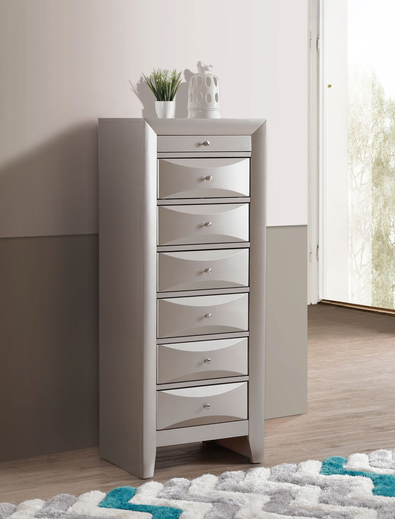 Glory Furniture Marilla 7-drawer lingerie chest with sleek wood finish and modern design, ideal for bedroom storage.