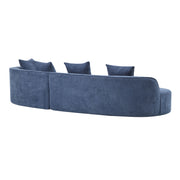 Elegant curved sectional sofa by Noble House with plush foam cushions, showcasing a modern stationary sofa design in a stylish living room.