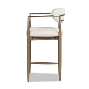 Artemis - Mixed Material Upholstered Counter Stool - Warm White - R&R Furniture Gallery (Fountain Valley, CA)