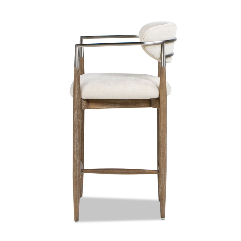 Artemis - Mixed Material Upholstered Counter Stool - Warm White - R&R Furniture Gallery (Fountain Valley, CA)