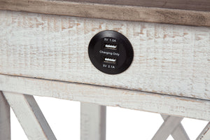 Adalane - Accent Table - White / Gray - R&R Furniture Gallery (Fountain Valley, CA)