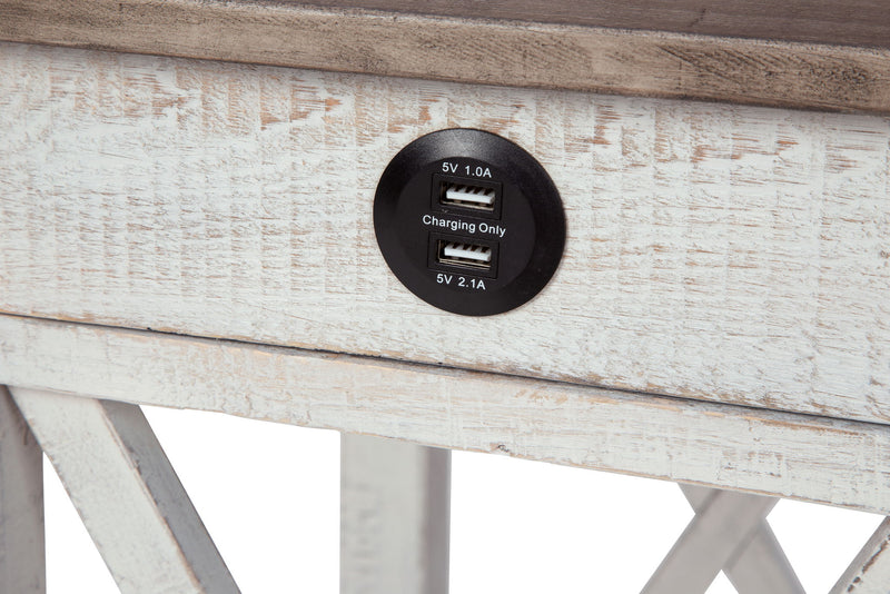 Adalane - Accent Table - White / Gray - R&R Furniture Gallery (Fountain Valley, CA)