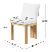 Set of two Noble House indoor dining chairs with wood legs and upholstered seats, modern design for kitchen or dining room.