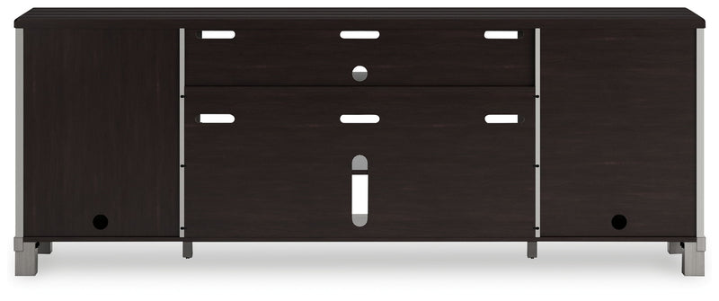 Darborn - XL TV Stand W/Fireplace Option - Gray / Brown - R&R Furniture Gallery (Fountain Valley, CA)