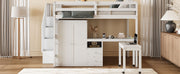 Loft Bed With Stairs, Bookshelf, Drawers, Desk & Wardrobe, Space Saving Multifunctional Furniture - R&R Furniture Gallery (Fountain Valley, CA)
