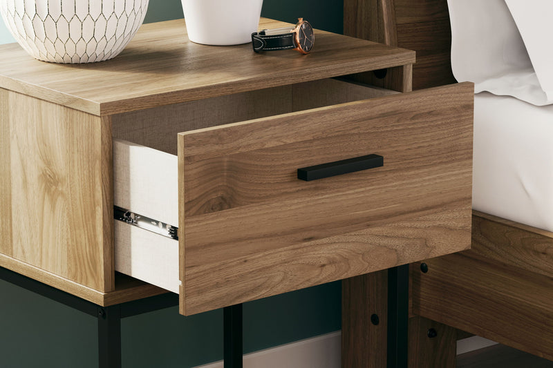 Deanlow - One Drawer Night Stand - Honey - R&R Furniture Gallery (Fountain Valley, CA)