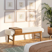 Billie - Modern Telephone Bench With Sliding Shelf - Ivory White - R&R Furniture Gallery (Fountain Valley, CA)