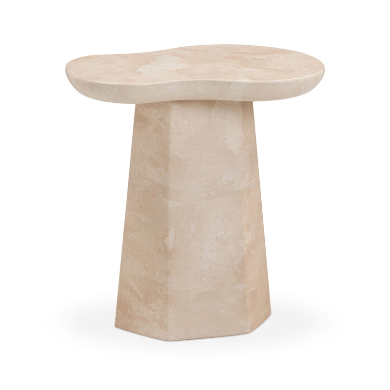 Zaya - Faux Marble Side Table - Rose