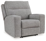 Biscoe - Power Recliner /Adj Headrest - Pewter - R&R Furniture Gallery (Fountain Valley, CA)