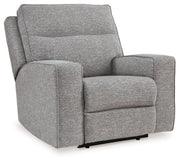 Biscoe - Power Recliner /Adj Headrest - Pewter - R&R Furniture Gallery (Fountain Valley, CA)