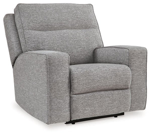 Biscoe - Power Recliner /Adj Headrest - Pewter - R&R Furniture Gallery (Fountain Valley, CA)