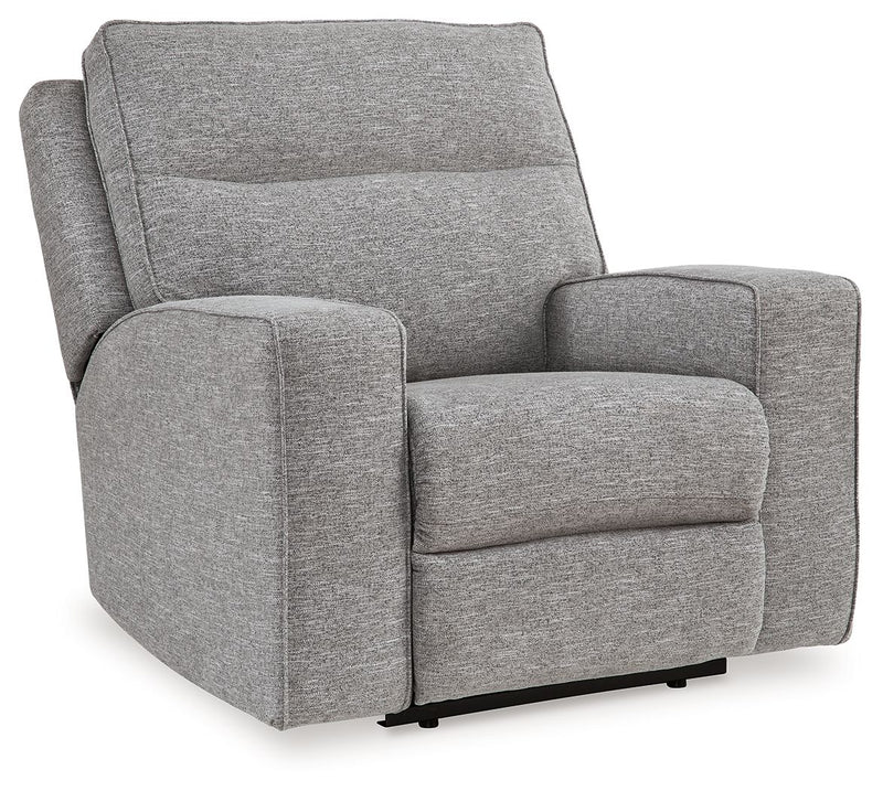 Biscoe - Power Recliner /Adj Headrest - Pewter - R&R Furniture Gallery (Fountain Valley, CA)