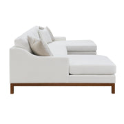 Valiant - Sectional Sofa With 4 Pillows - Ivory Chenille - R&R Furniture Gallery (Fountain Valley, CA)