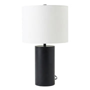 Aura - Table Lamp With On / Off Switch Block Base - Black / White - R&R Furniture Gallery (Fountain Valley, CA)