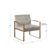 Jayco - Accent Chair With Metal Arms - Beige - R&R Furniture Gallery (Fountain Valley, CA)