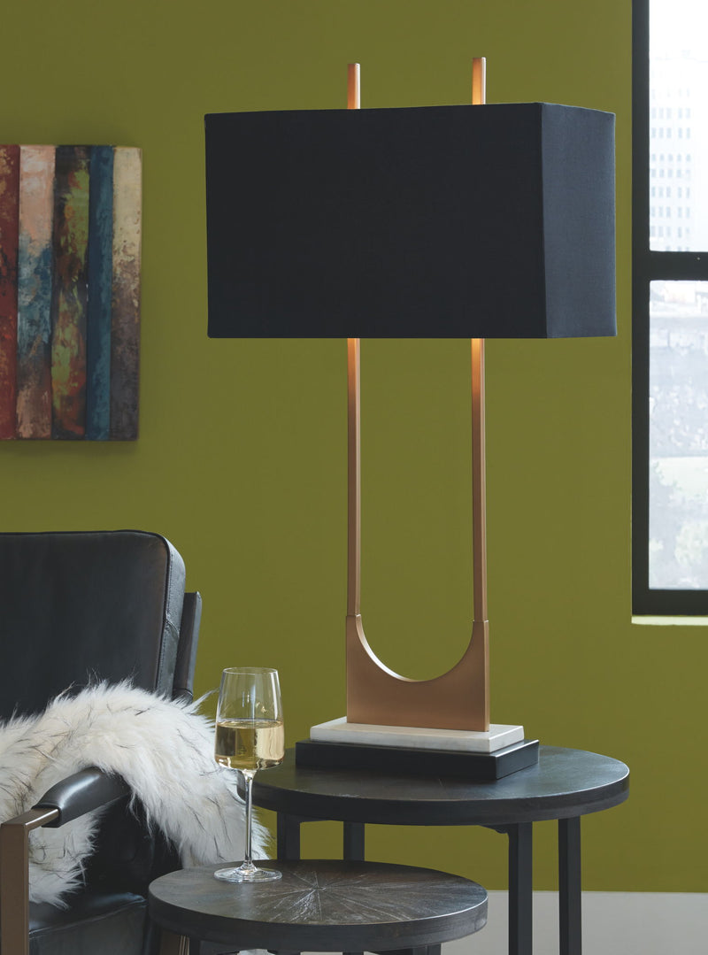 Malana - Metal Table Lamp  - Brass Finish - R&R Furniture Gallery (Fountain Valley, CA)