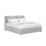Grant King Pillow Back Uph Bed-Alum