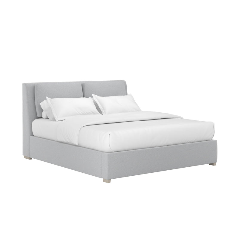 Grant King Pillow Back Uph Bed-Alum