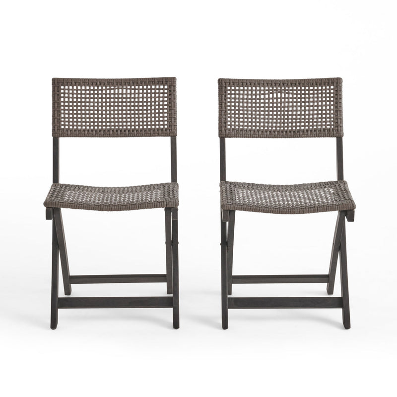Bistro Foldable Chair With Wicker Backrest - R&R Furniture Gallery (Fountain Valley, CA)