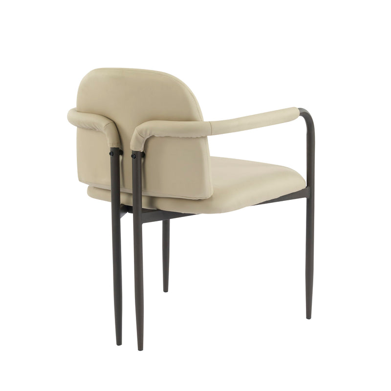 Modern Dining Chair (Set of 2) With Iron Frame - Espresso / Khaki - R&R Furniture Gallery (Fountain Valley, CA)