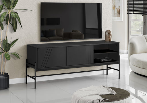 TV Stand, Modern Design Console, Media Entertainment Center, Storage Cabinet, Contemporary & Modern - Black - R&R Furniture Gallery (Fountain Valley, CA)