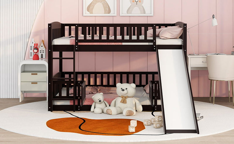 Low Bunk Bed With Slide, Fence And Ladder - R&R Furniture Gallery (Fountain Valley, CA)