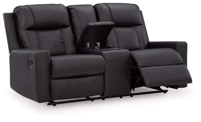 Mackmenville - Double Reclining Loveseat With Console - R&R Furniture Gallery (Fountain Valley, CA)