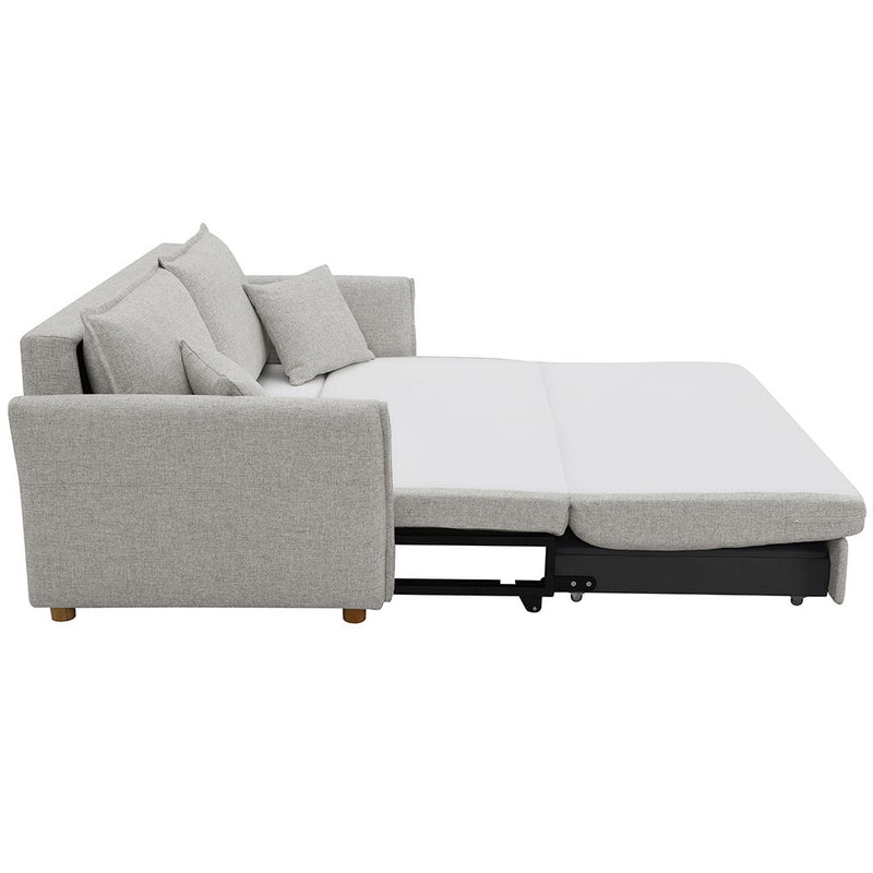 Oran - Sofa With Sleeper - Gray Chenille - R&R Furniture Gallery (Fountain Valley, CA)