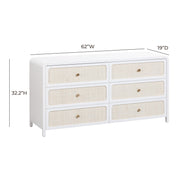 Patty - Rattan 6 Drawer Dresser - R&R Furniture Gallery (Fountain Valley, CA)