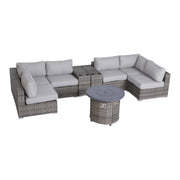 Wicker Outdoor Lounge Set With Cushions And Fire Pit - R&R Furniture Gallery (Fountain Valley, CA)