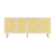 TOV Furniture Sierra sideboard with sleek wood finish, featuring multiple storage cabinets and modern design elements.