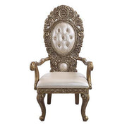 Constantine - Arm Chair (Set of 2) - Synthetic Leather , Brown & Gold - R&R Furniture Gallery (Fountain Valley, CA)