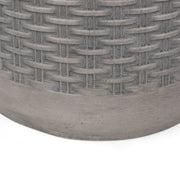 Round concrete outdoor end table by Noble House, lightweight natural finish, ideal for patio or garden seating areas.