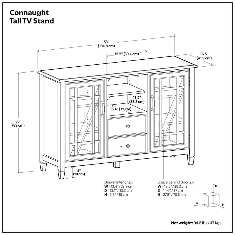 Connaught - Tall TV Stand - Brown - R&R Furniture Gallery (Fountain Valley, CA)