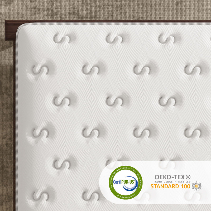 14'' Hybrid Mattress, Memory Foam & Pocket Springs For Pressure Relief