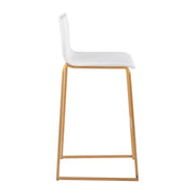 Set of two Lumi Source Mara contemporary upholstered barstools with sleek design and cushioned seats, perfect for modern kitchen or bar area.